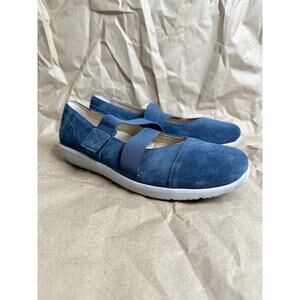 Vionic Shelby Blue Suede Mary Jane Slip On Comfort Walking Shoe Size 10